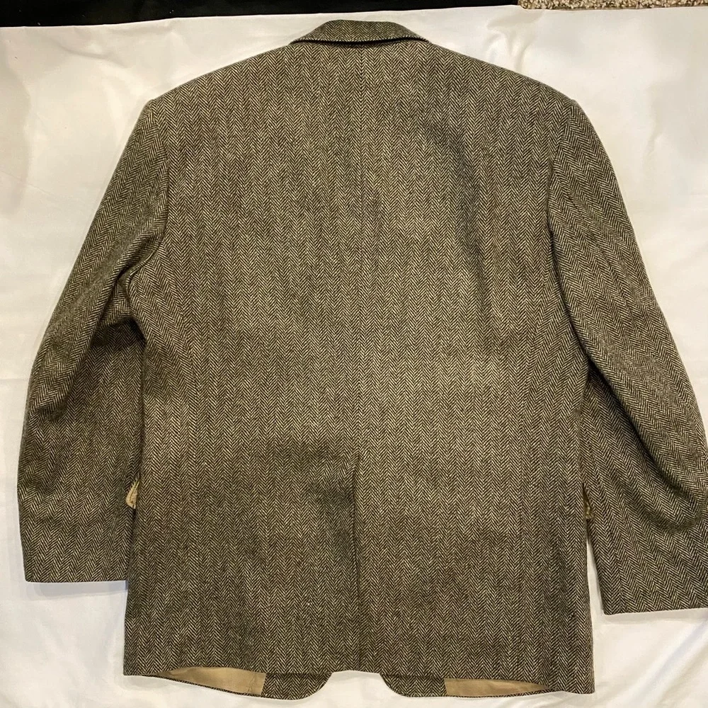 LANDS’ END 43R Brown Herringbone 100% Wool Sports Coat‎